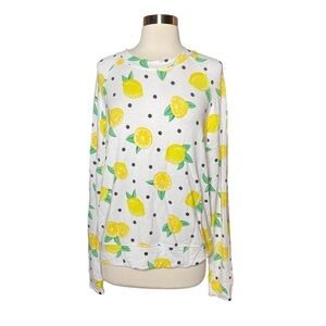 Stripe & Stare Lemon Print Long Sleeve Top